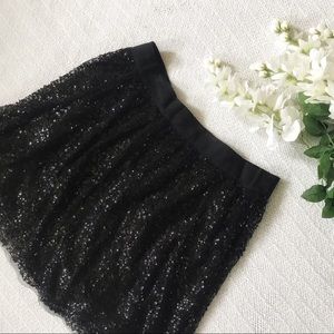 J. Crew Black Sequin “Starry Night” Skirt